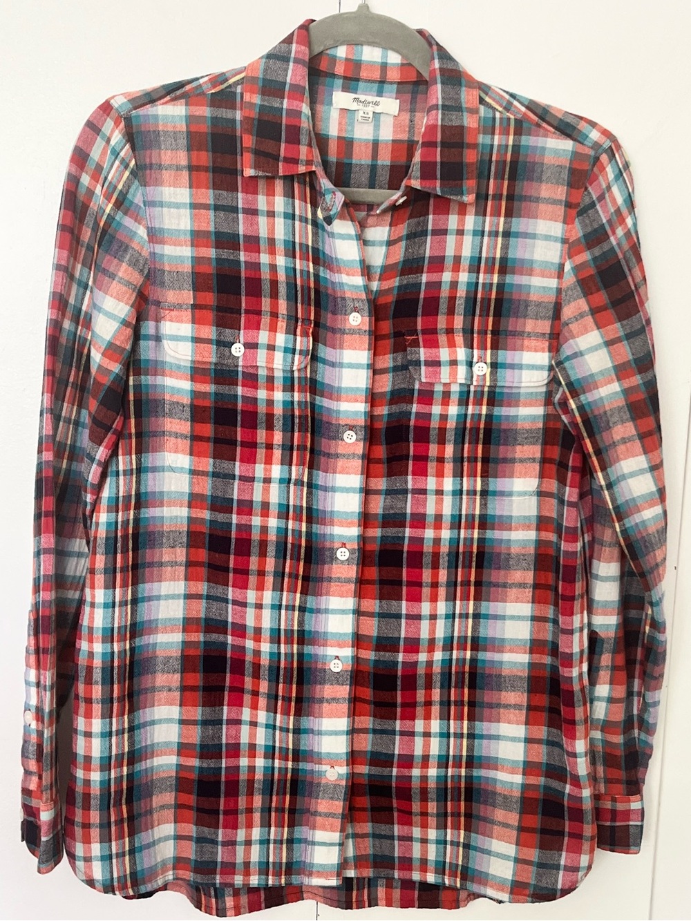 Madewell Ex-Boyfriend Plaid Button Down Shirt Size XS